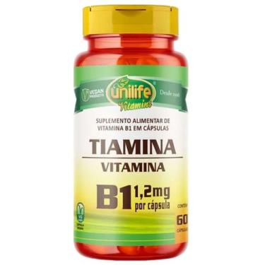 Imagem de Vitamina B1 Tiamina Vegana 60 cápsulas de 500mg - Unilife, Branco, Uni
