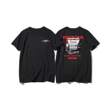 Imagem de Camiseta JDM Racing Honda Civic FD2 K20 Verão 2025 Para Homens E Mulhe