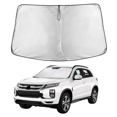 Imagem de EcoNour Para-brisas para Mitsubishi Outlander 2013–2021 | Persiana para janela frontal de ajuste personalizado | Bloqueia raios UV prejudiciais e reduz o calor | Viseira dobrável com bolsa de
