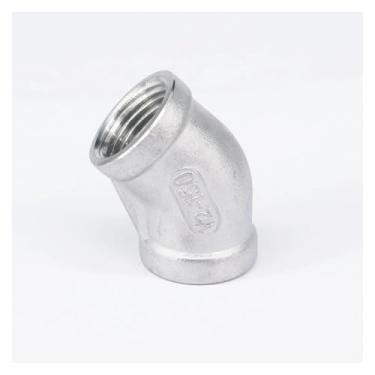 Imagem de Rosca fêmea de 1/5.1 cm 304 aço inoxidável 45 graus cotovelo conector de encaixe de tubulação água óleo ar