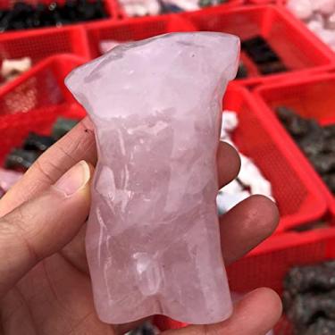 Imagem de Cristal natural áspero 1 peça 80-90 m pedra de quartzo rosa natural masculino esculpido em cristal torso obsidiana corpo escultura presente adequado para decoração de móveis (tamanho: 2 peças)