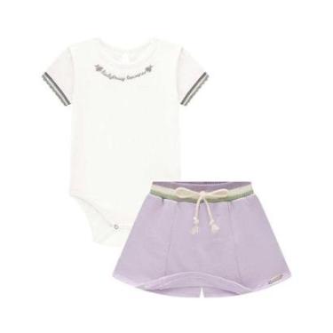 Imagem de Conjunto Bebê Menina Body Canelado Saia/Shorts Somnii Roxo-Feminino