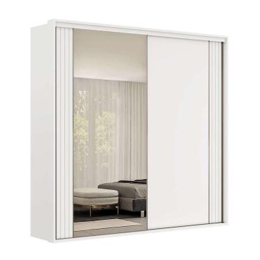 Imagem de guarda-roupa casal com espelho imperium 2 pt 6 gv branco 207 cm