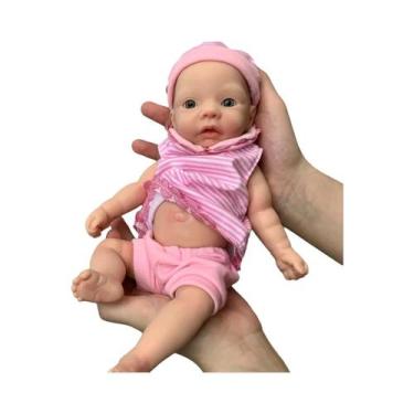 Imagem de Boneca De Silicone Realista De 10 Polegadas, Bebê Reborn Com Boca Aber