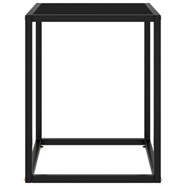Imagem de Mesa de centro quadrada de vidro, mesa de coquetel industrial, mesa central grande com moldura de metal, mesa de centro pequena e moderna mesas simples para sala de estar (100 x 50 x 35 cm) (preto 15