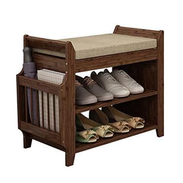 Imagem de Organizador de sapatos almofadas removíveis gavetas ocultas 2 camadas armário de sapatos rack de armazenamento entrada quarto sala de estar sapateira (tamanho: 78,5 cm) (uma cor 62 cm)