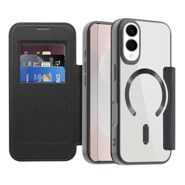 Imagem de Asuwish Capa de celular para Samsung Galaxy S25 Edge capa carteira magnética com protetor de tela de vidro temperado flip porta-cartão de crédito bloqueio RFID acessórios para celular S25Edge 25S S 25