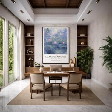 Imagem de Quadro Canvas Claude Monet Water Lilles 60x40cm Mold Preta - Quadros O