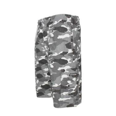 Imagem de Bermuda Sarja Brim Camuflada Militar Cargo 5 bolsos Cordão Elástico Masculina-Masculino
