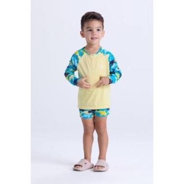 Imagem de Conjunto Moda Praia Infantil Estampa de Tubarão-Masculino