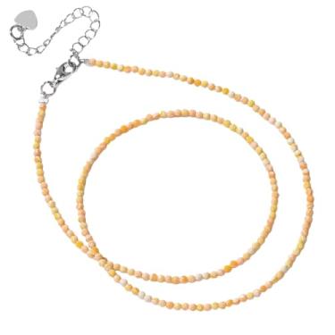 Imagem de tincolia Colar de contas de pedra natural, simples, multicolorido, perfeito como presente para melhores amigos, corrente de clavícula, diariamente/festa