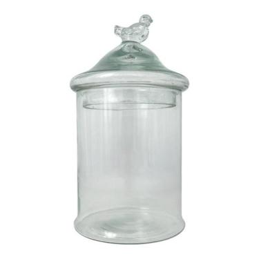 Imagem de Pote Vidro Tampa Passarinho Bird Porta Biscoitos Mantimentos - Btc