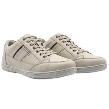 Imagem de Sapatênis Masculino Turin Couro Legítimo Palmilha de Gel Conforto 5800 (Off-White, BR, Adulto, Numérico, 41)