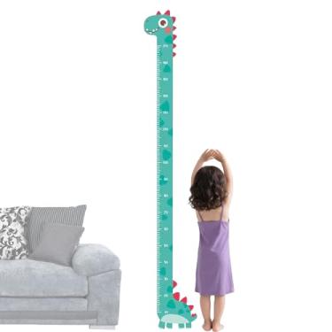 Imagem de Tabela de parede de altura infantil – Tabela de crescimento de parede com régua de altura de animal infantil, placa de medição, decoração de berçário para rastreamento, gravação, quarto de bebê, casa