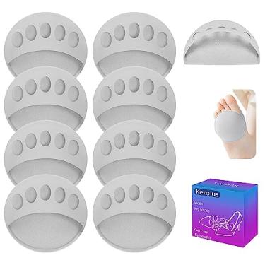 Imagem de Keroius 4 pares de almofadas de antepé de tecido favo de mel femininas de salto alto invisíveis, almofadas confortáveis de salto alto para aliviar a fadiga dos pés, confortáveis, antiderrapantes e