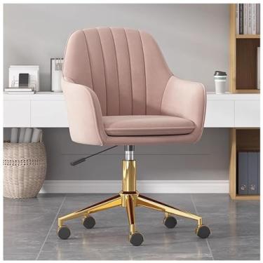 Imagem de Cadeira de escritório em casa, giratória de 360° com rodas, poltrona de computador ajustável em altura, encosto confortável para sala de estar, quarto, penteadeira, estudo