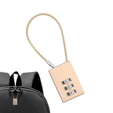 Imagem de Cadeado de viagem com combinação de cabo, cadeado de viagem - cadeado de combinação de 3 dígitos, travas de mochila de mala de bagagem