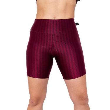 Imagem de short poliamida 3d cintura alta meia coxa - ASHYC, Vinho, GG/44