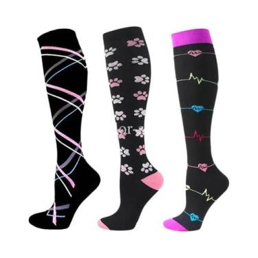 Imagem de Meias De Compressão Médicas Para Mulheres, 3 a 6 Pares, Meias Esportiv