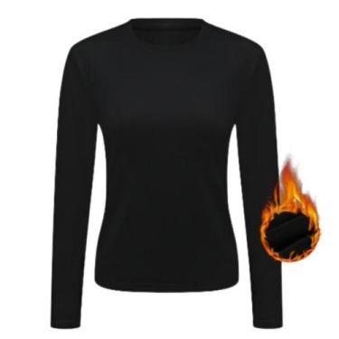 Imagem de Blusa Feminina Segunda Pele Camiseta Térmica Peluciada Inverno Frio Po