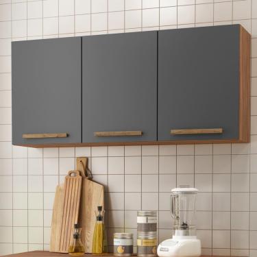 Imagem de Armario Aéreo Pop 120 Cm Com 3 Portas Freijó/chumbo