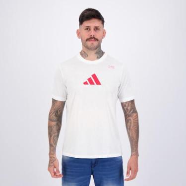 Imagem de Camiseta Adidas CAT G T Branca e Vermelha, GG