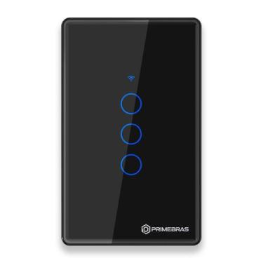 Imagem de Interruptor Touch 3 Botões Wi-Fi TP1003 Preto - Primebras