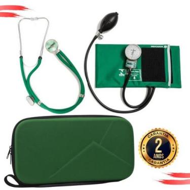 Imagem de Kit Aparelho Pressao Esteto Rappaport Duplo Pa Med - Love Saúde, Verde