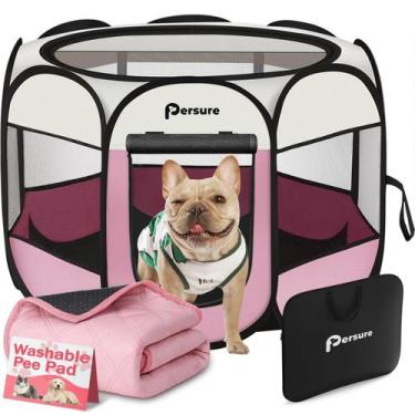 Imagem de Corral para Mascotas Persure Interior/Exterior para Perro Gato Rosa Pe