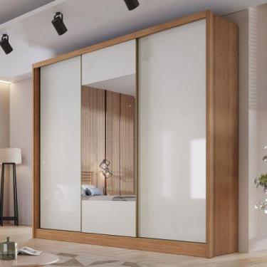 Imagem de Guarda-Roupa Casal Volano 3 Portas 4 Gavetas com Espelho 100% Mdf Cuma