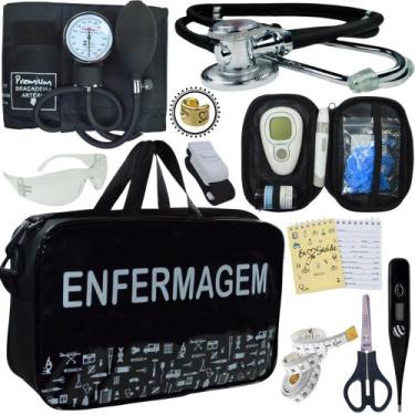 Imagem de Kit Enfermagem + Aparelho Medidor Glicose Completo Premium - Love Saud
