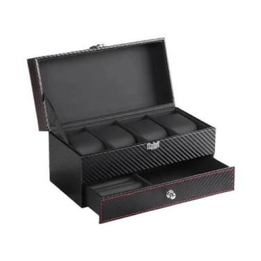 Imagem de Organizador De Relógios Luxuoso Em PU Com Múltiplos Compartimentos Par