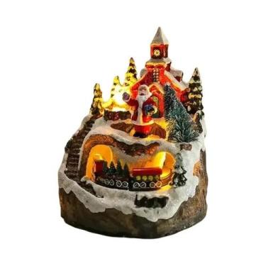 Imagem de Caixa De Música De Resina Iluminada E Rotativa Com Ornamentos De Natal