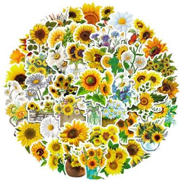 Imagem de Pacote de adesivos: planta verde de girassol suculenta em vaso x50 - y