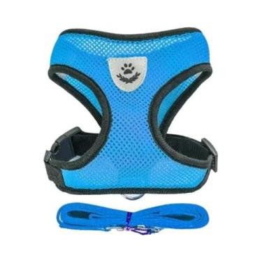Imagem de Coleira E Guia Ajustáveis De Malha Respirável Para Gatos, Filhotes E C