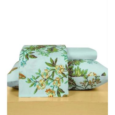 Imagem de Jogo De Cama 200 Fios Queen 4 Peças Lar E Lazer Verde, UN, Verde