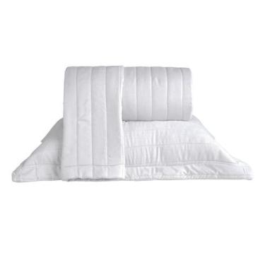 Imagem de KIT Cobre Leito Colcha King Lino Stile Tessi 3 Peças Matelado Liso LIN