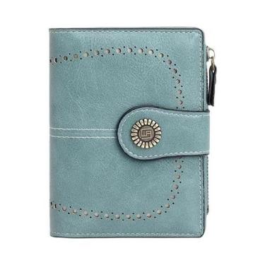 Imagem de Carteira Feminina Retro Antifurto RFID Com Zíper, Fecho E Compartiment