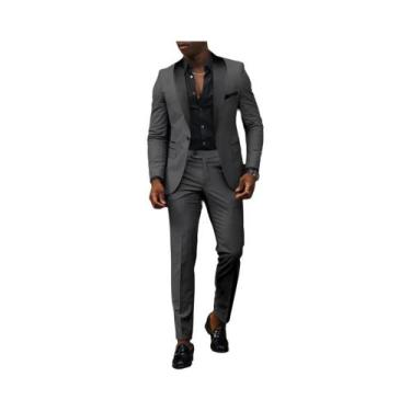 Imagem de Conjunto De Terno Slim Fit Masculino De 2 Peças Com Botão Único Para C