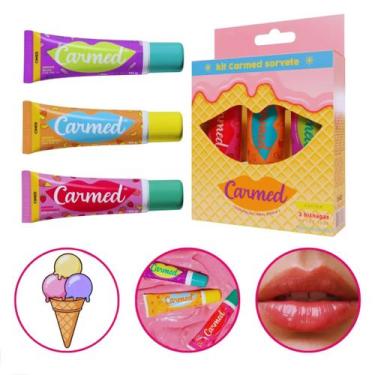 Imagem de Kit Carmed Sorvete Verao De Tangerina Morango & Uva - CIMED