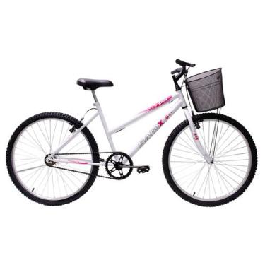 Imagem de Bicicleta Aro 26 Feminina Mono Saidx Sem Marcha Com Cesta, Branco
