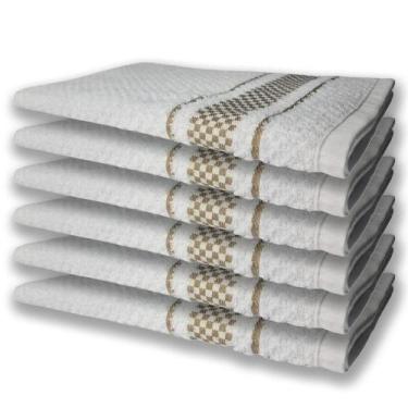 Imagem de 6 Panos De Prato Atoalhado Felpudo 370G/M² Premium Marrom - TOALHAS SH