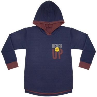 Imagem de Blusão Juvenil Look Jeans Longline Moletinho Azul - UNICA - 16-Masculino