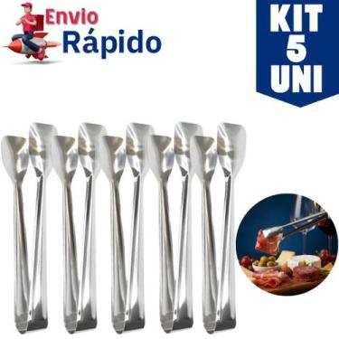 Imagem de KIT 5 Pegador de Frios 18cm Carne Massa Salada Doce Gelo Petisco Pinça