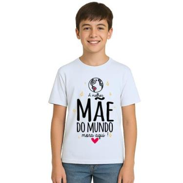 Imagem de Camiseta Melhor Mãe Do Mundo Mora Aqui Personalizada - UseP4, Branco, 