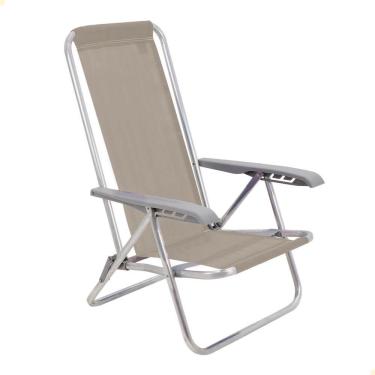 Imagem de Cadeira de Praia Reclinável Tramontina Bali Baixa em Alumínio com Assento Camurça 92900105