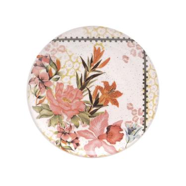 Imagem de Prato de Sobremesa Oxford em Cerâmica Buquê Tropical 18,5cm