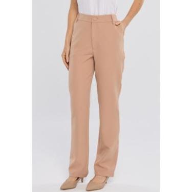 Imagem de Calça PKS de Alfaiataria Reta Clássica Bege-Feminino