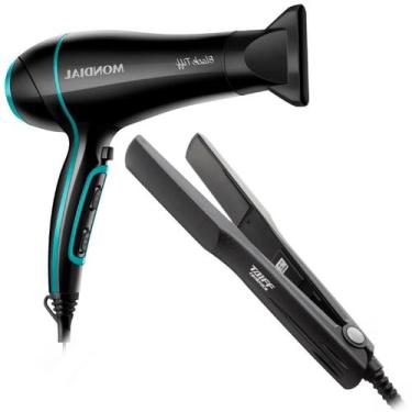 Imagem de Chapinha prancha alisadora taiff ceramica + secador de cabelo mondial 