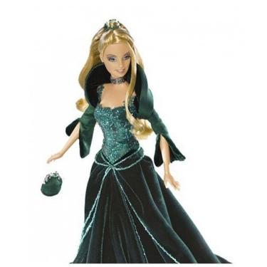 Imagem de Boneca Barbie Holiday Edição Especial 2004 Mattel vestido longo verde em veludo com ace...